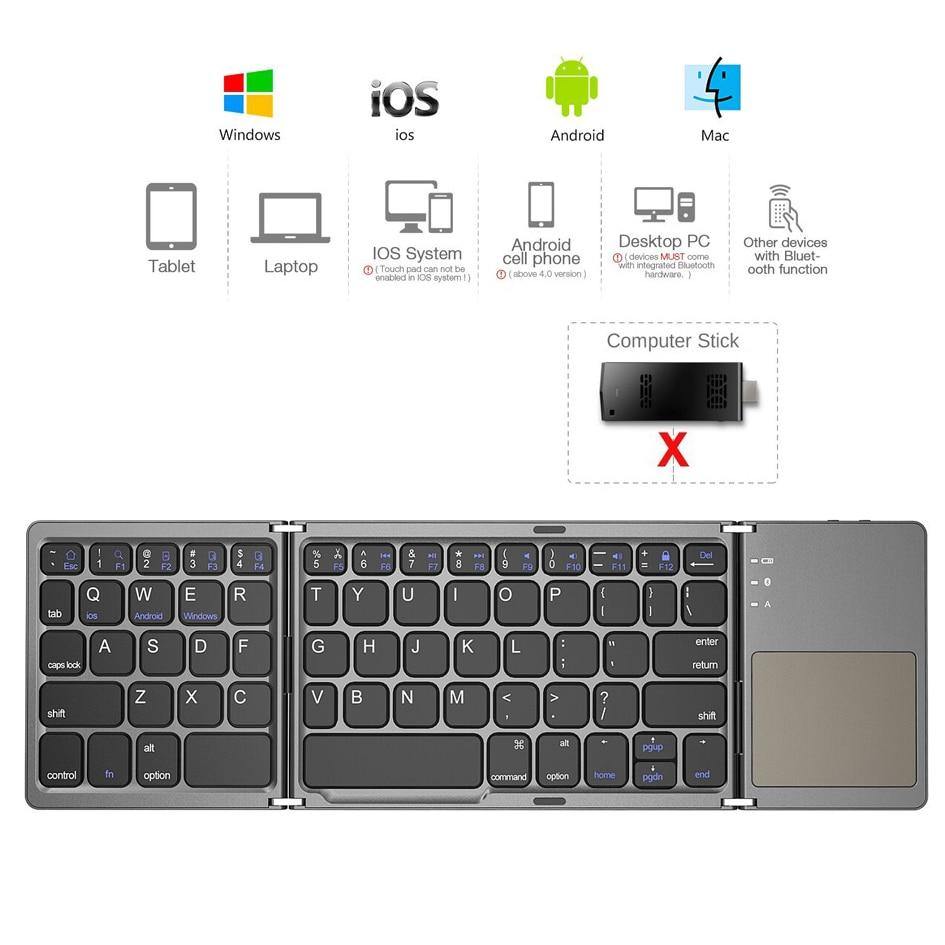 Buy Mini Wireless Folding Keyboard with Touchpad Online Australia at BargainTown