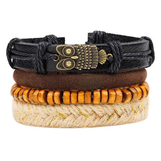Buy Vintage Owl Leather Rope Bracelet Online Australia at BargainTown