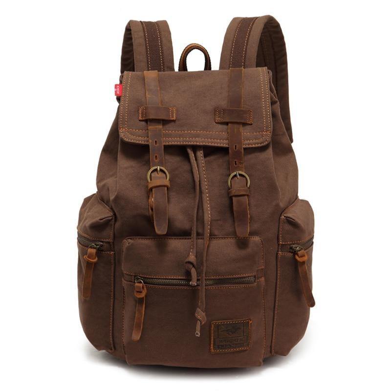 Buy Vintage Canvas Leather Student Backpack Online Australia at BargainTown