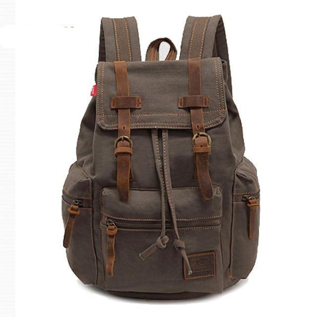 Buy Vintage Canvas Leather Student Backpack Online Australia at BargainTown