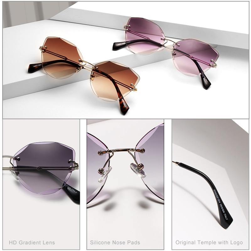 Buy Rimless Vintage Gradient Lens Women's Sunglasses Online Australia at BargainTown