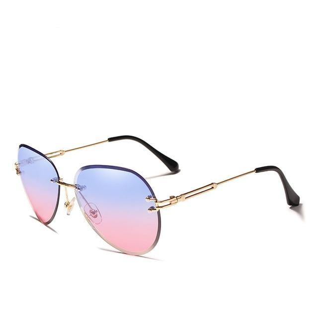 Buy Rimless Pilot Gradient Lens UV400 Women's Sunglasses Online Australia at BargainTown