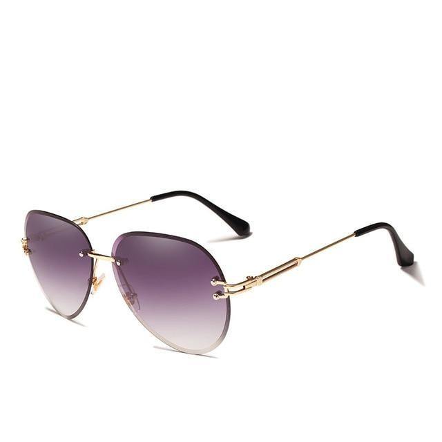Buy Rimless Pilot Gradient Lens UV400 Women's Sunglasses Online Australia at BargainTown