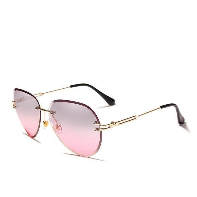 Buy Rimless Pilot Gradient Lens UV400 Women's Sunglasses Online Australia at BargainTown