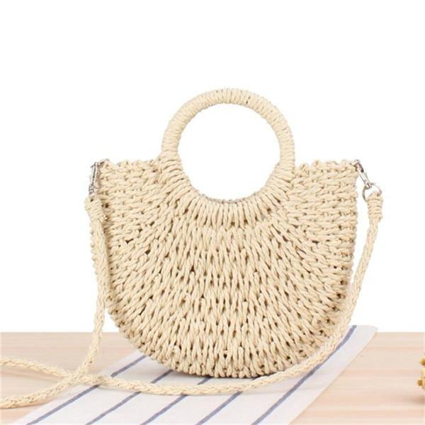 Buy Handmade Bohemian Half-Moon Straw Shoulder Bag Online Australia at BargainTown