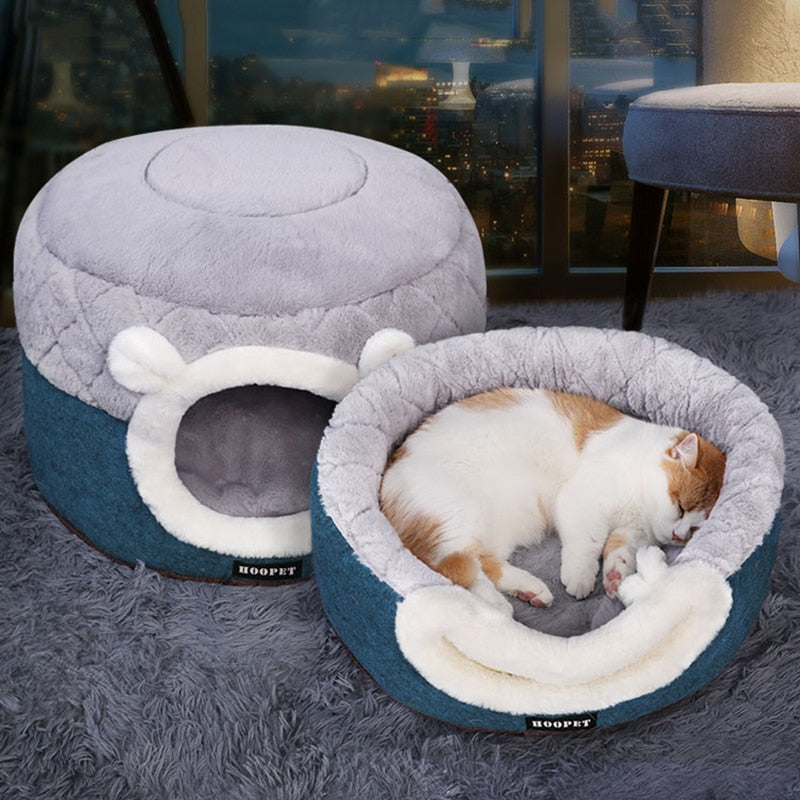 Buy Fluffy Ears Comfy Convertible Cat Cave With Cooling Mat Online Australia at BargainTown