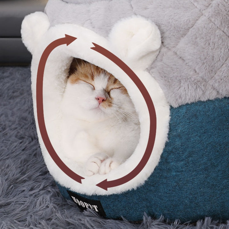 Buy Fluffy Ears Comfy Convertible Cat Cave With Cooling Mat Online Australia at BargainTown