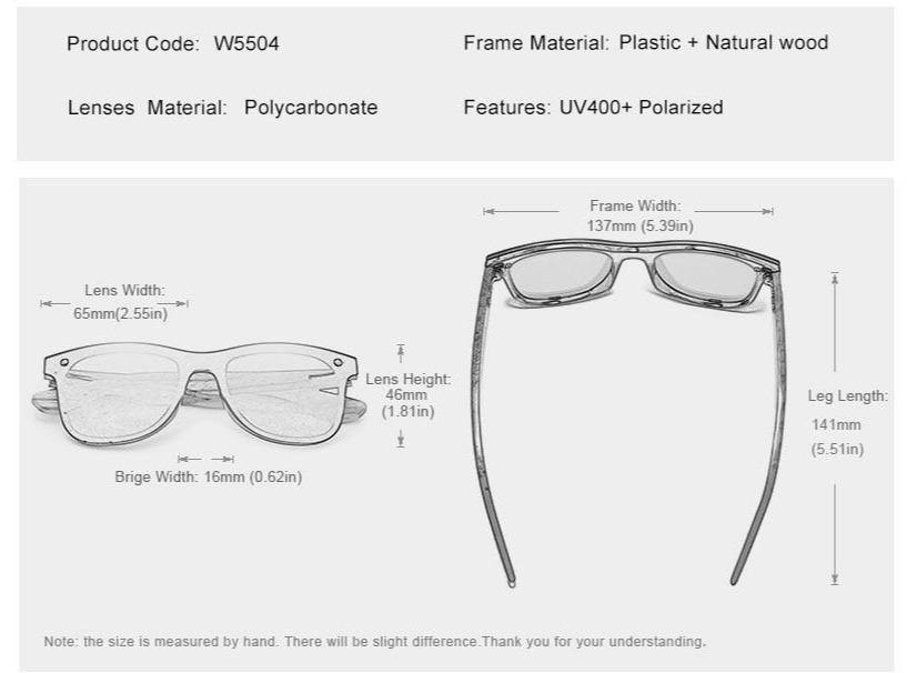 Buy Handmade Wooden Walnut Polarized Mirror Women's Sunglasses Online Australia at BargainTown