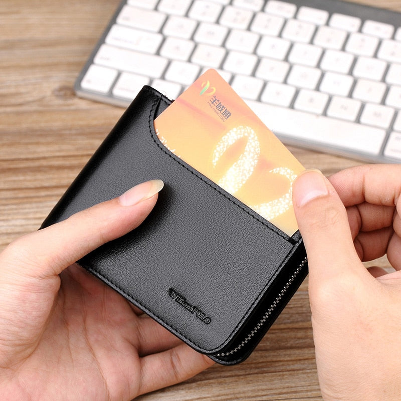 Buy Vintage Genuine Leather Business Zipper Wallet Online Australia at BargainTown