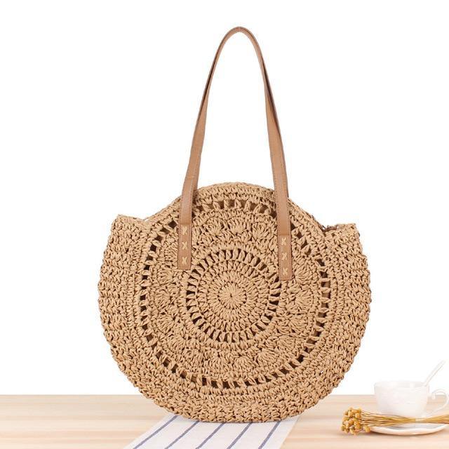 Buy Boho Handmade Round Straw Tote Shoulder Bag Online Australia at BargainTown