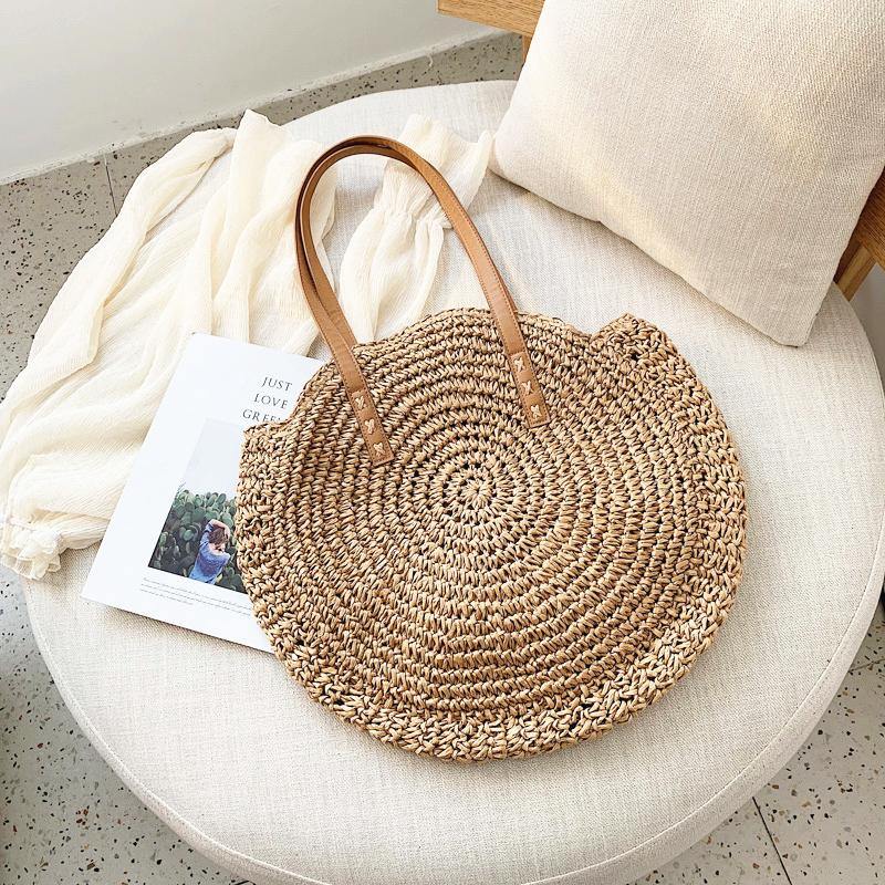 Buy Boho Handmade Round Straw Tote Shoulder Bag Online Australia at BargainTown