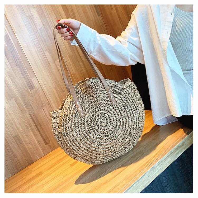 Buy Boho Handmade Round Straw Tote Shoulder Bag Online Australia at BargainTown