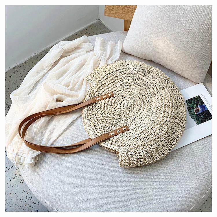 Buy Boho Handmade Round Straw Tote Shoulder Bag Online Australia at BargainTown