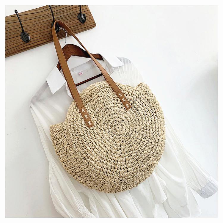 Buy Boho Handmade Round Straw Tote Shoulder Bag Online Australia at BargainTown