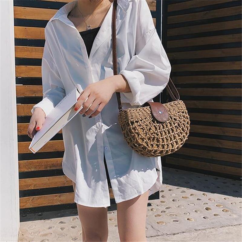 Buy Boho Handmade Half Moon Straw Cross Body Bag Online Australia at BargainTown