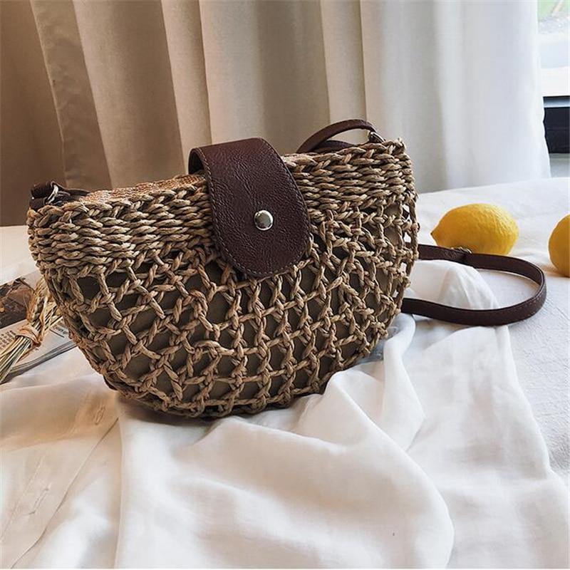 Buy Boho Handmade Half Moon Straw Cross Body Bag Online Australia at BargainTown