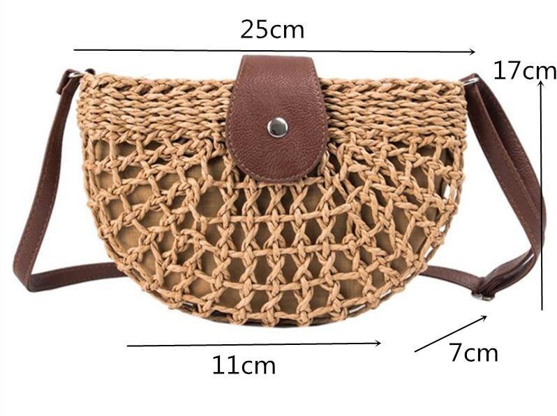 Buy Boho Handmade Half Moon Straw Cross Body Bag Online Australia at BargainTown