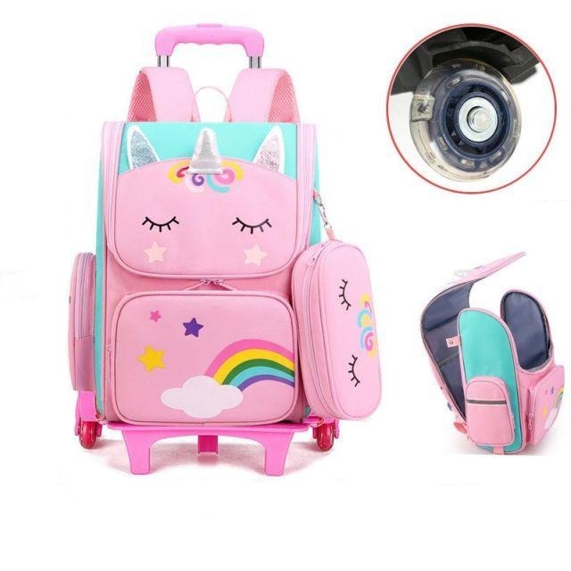 Buy Kids Wheeled Trolley Backpacks Rainbow/Astronaut Online Australia at BargainTown