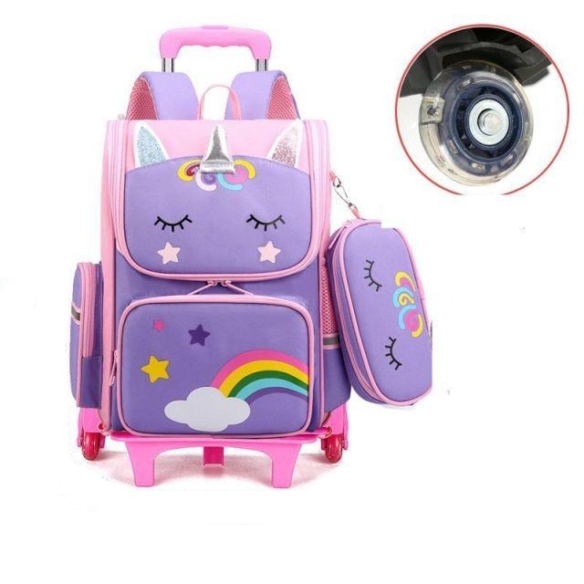 Buy Kids Wheeled Trolley Backpacks Rainbow/Astronaut Online Australia at BargainTown
