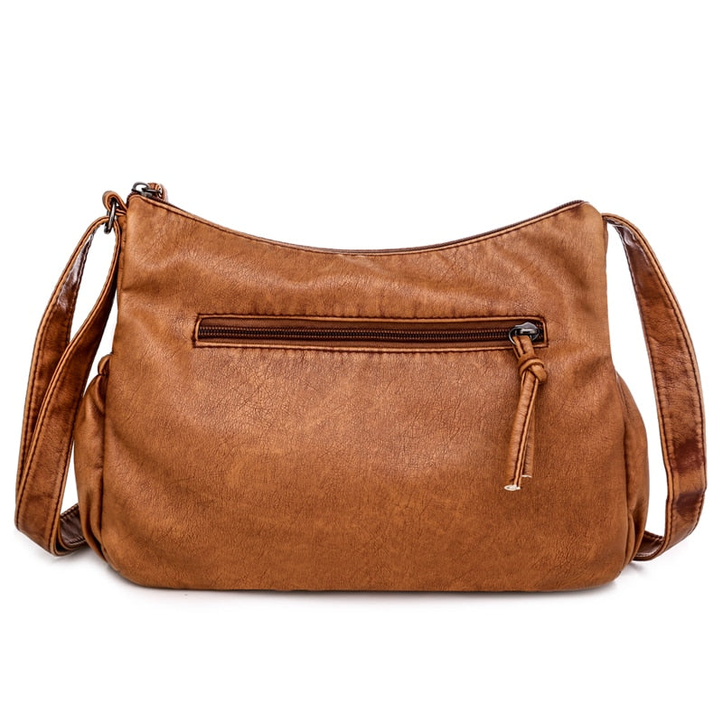 Buy Vintage PU Leather Messenger Shoulder Bag Multi-Pockets Online Australia at BargainTown