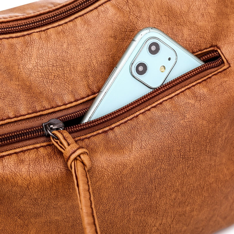 Buy Vintage PU Leather Messenger Shoulder Bag Multi-Pockets Online Australia at BargainTown