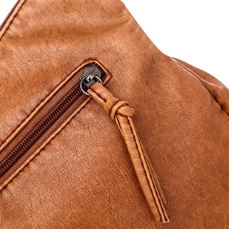 Buy Vintage PU Leather Messenger Shoulder Bag Multi-Pockets Online Australia at BargainTown