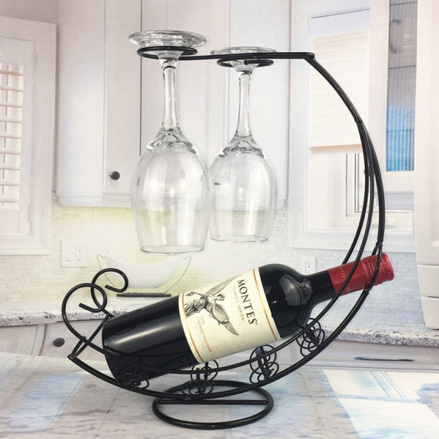 Buy Creative Display Wine Rack With Wine Glass Holder Online Australia at BargainTown