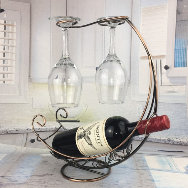 Buy Creative Display Wine Rack With Wine Glass Holder Online Australia at BargainTown