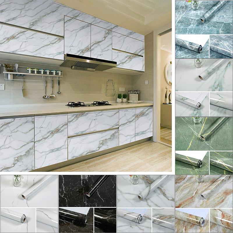 Buy Marble Kitchen / Cabinet Contact Paper Self Adhesive Waterproof Wallpaper Online Australia at BargainTown