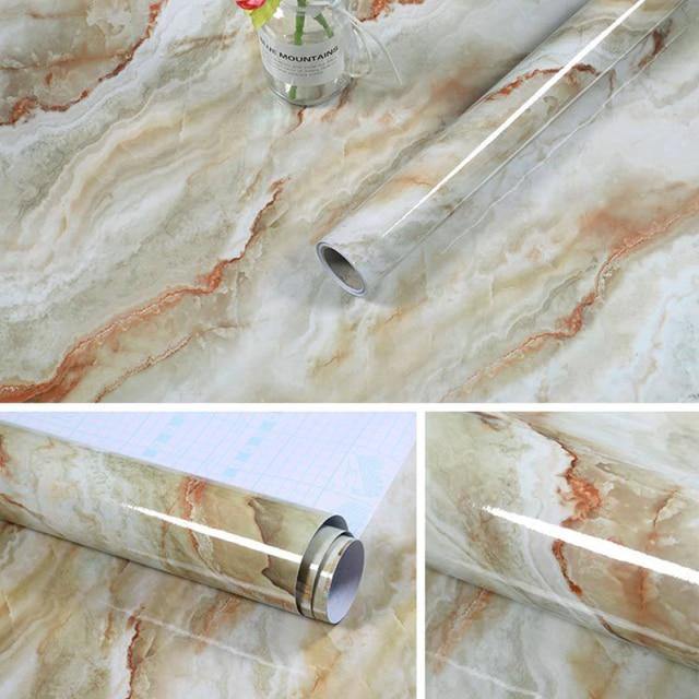 Buy Marble Kitchen / Cabinet Contact Paper Self Adhesive Waterproof Wallpaper Online Australia at BargainTown