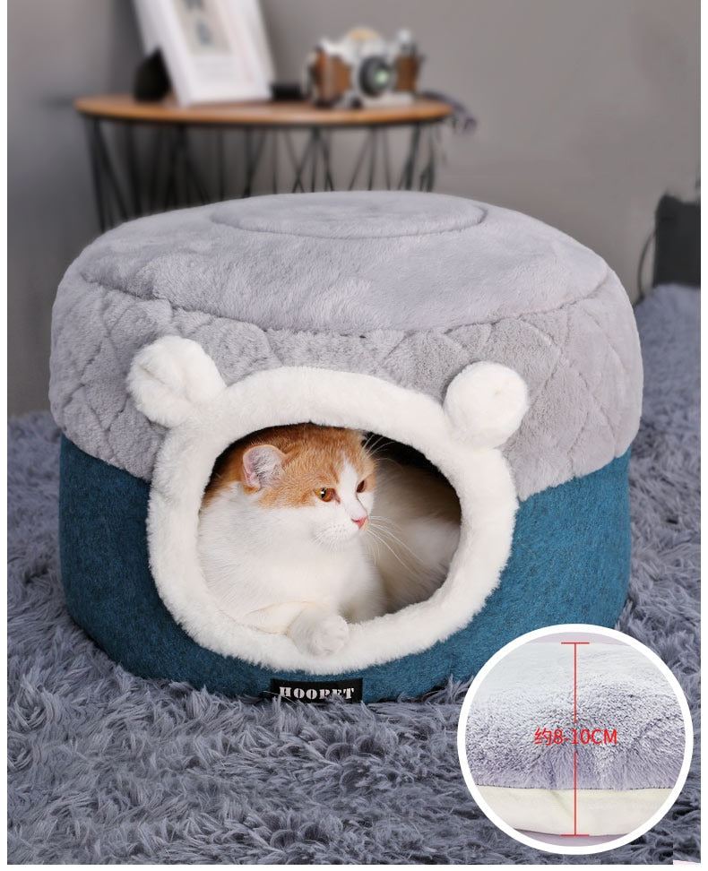 Buy Fluffy Ears Comfy Convertible Cat Cave With Cooling Mat Online Australia at BargainTown