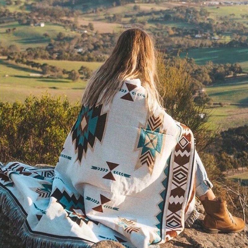 Buy Boho Tassels Linen Decorative Throw Blanket Online Australia at BargainTown