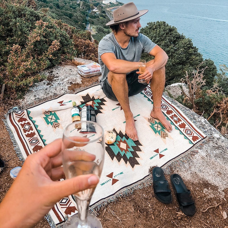 Buy Boho Tassels Linen Decorative Throw Blanket Online Australia at BargainTown