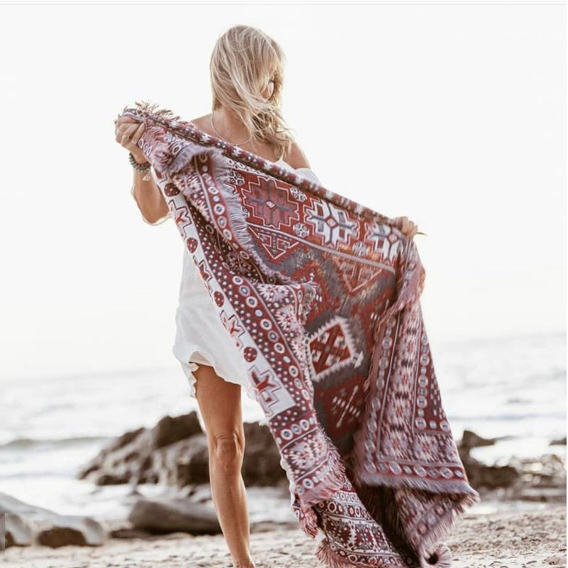 Buy Boho Tassels Linen Decorative Throw Blanket Online Australia at BargainTown