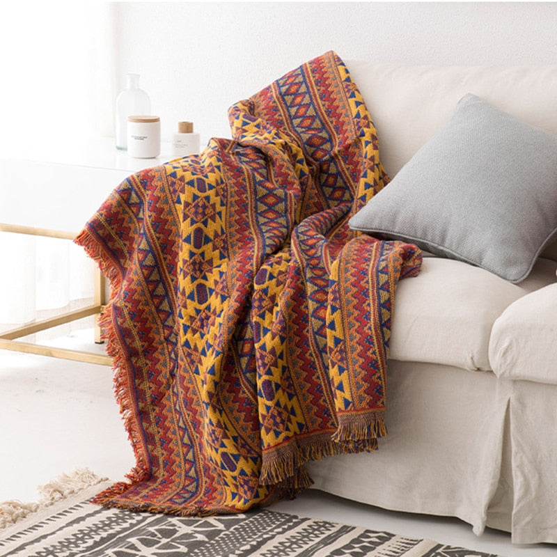 Buy Boho Tassels Linen Decorative Throw Blanket Online Australia at BargainTown