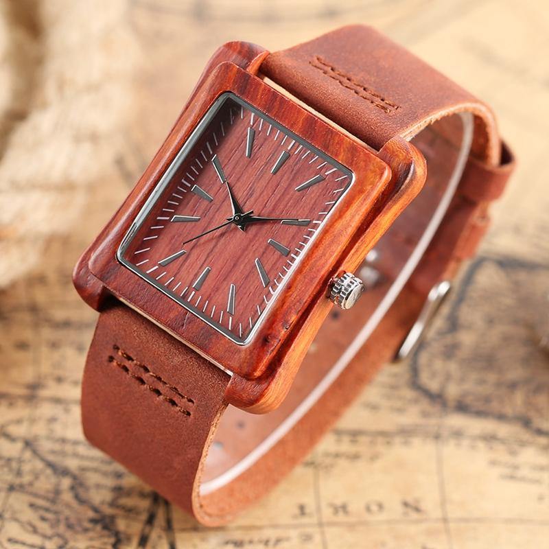 Buy Handmade Genuine Leather Bamboo Watch Online Australia at BargainTown