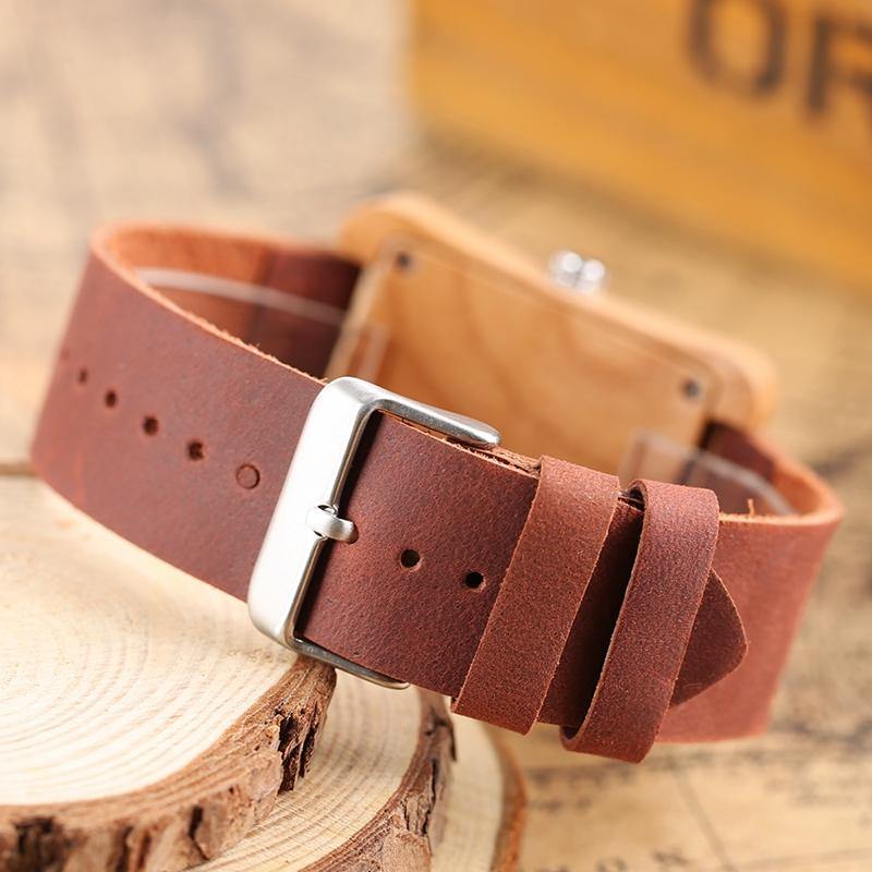 Buy Handmade Genuine Leather Bamboo Watch Online Australia at BargainTown