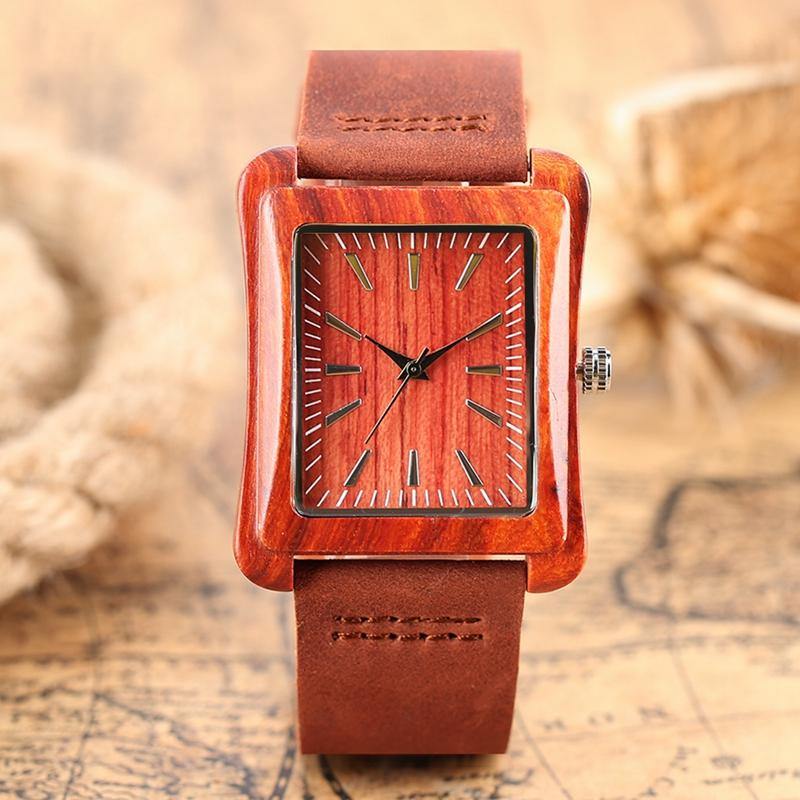 Buy Handmade Genuine Leather Bamboo Watch Online Australia at BargainTown
