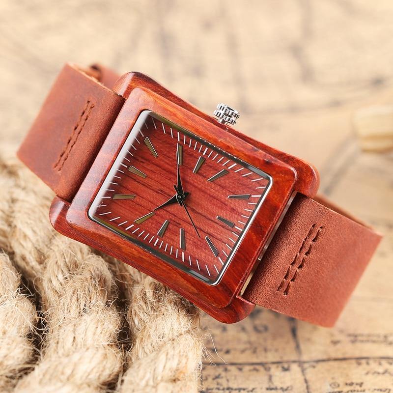 Buy Handmade Genuine Leather Bamboo Watch Online Australia at BargainTown