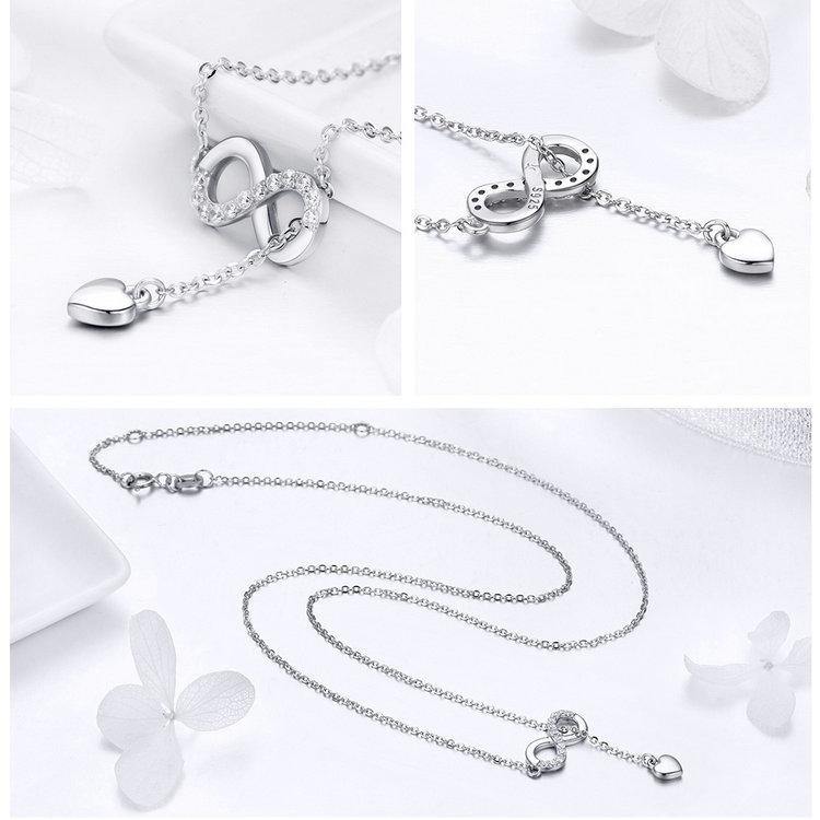 Buy Infinity Love Heart Sterling Silver Necklace Online Australia at BargainTown