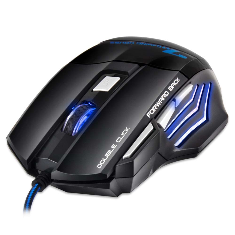 Buy Silent Click 5500 DPI LED Optical Wired Pro Gaming Mouse Online Australia at BargainTown