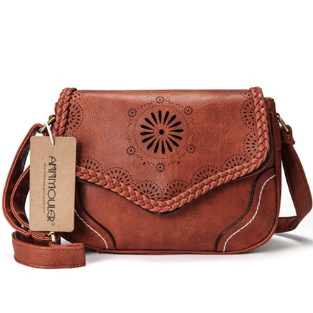 Buy Vintage Leather Hollow Out Crossbody Shoulder Bag Online Australia at BargainTown