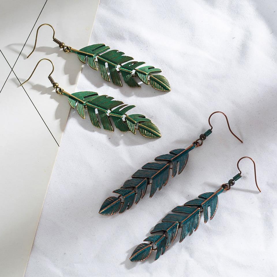 Buy Long Leaf Dangle Drop Earrings Online Australia at BargainTown