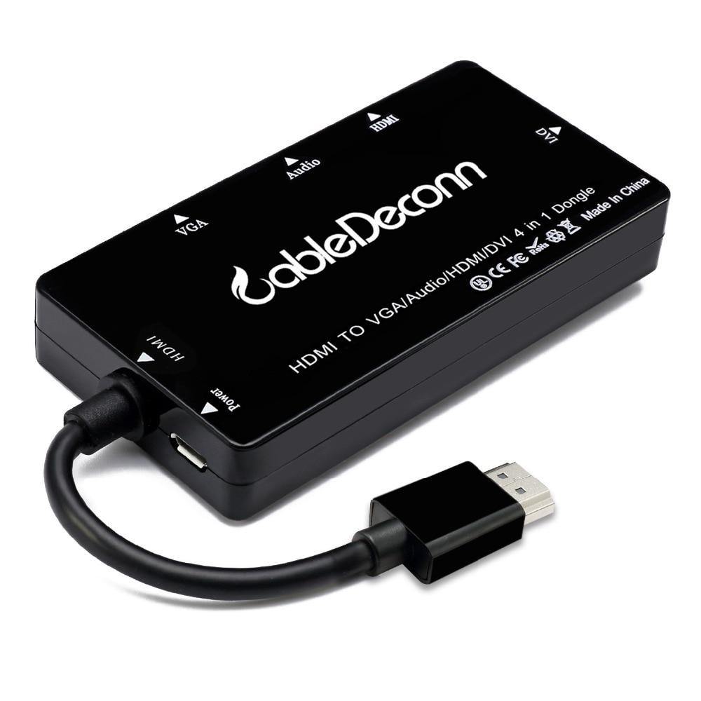 Buy 4-in-1 HDMI to HDMI/VGA/DVI Audio & Video Hub Display Adapter Online Australia at BargainTown