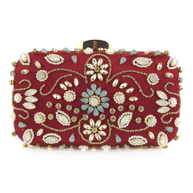 Buy Rhinestone Pearls Beaded Clutch Online Australia at BargainTown
