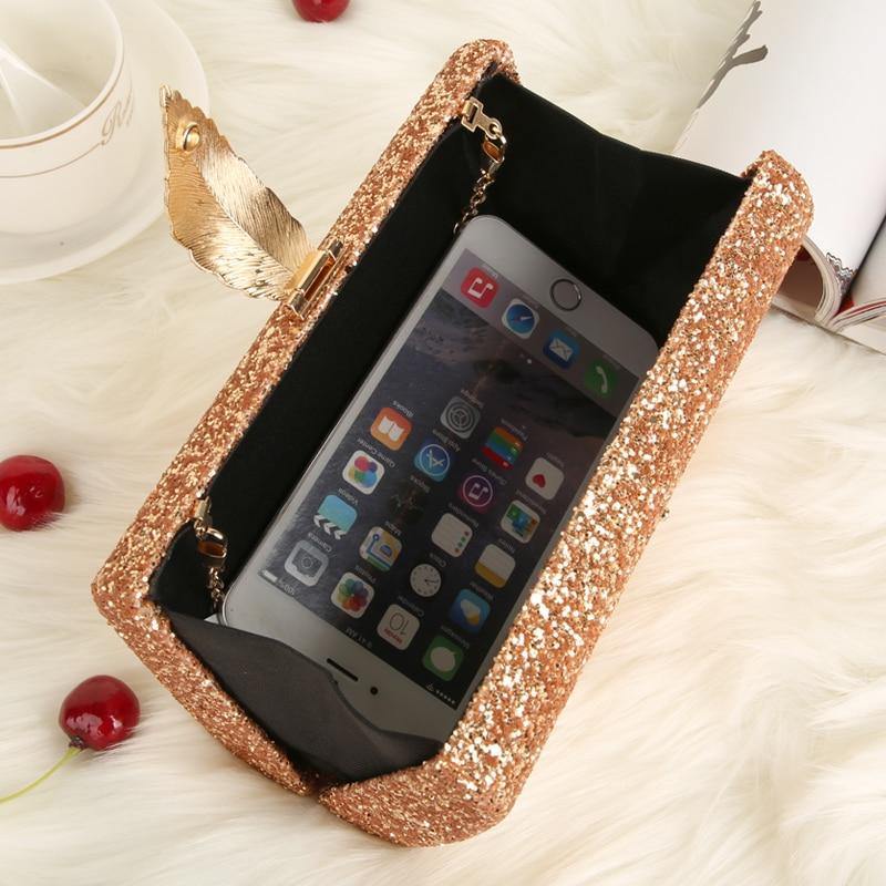 Buy Bling Metal Leaf Hard Case Clutch Online Australia at BargainTown