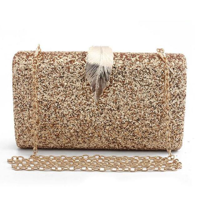 Buy Bling Metal Leaf Hard Case Clutch Online Australia at BargainTown