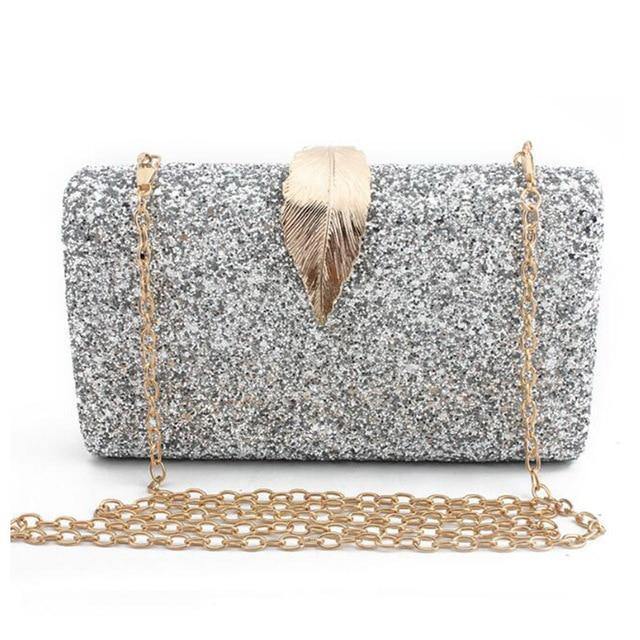 Buy Bling Metal Leaf Hard Case Clutch Online Australia at BargainTown