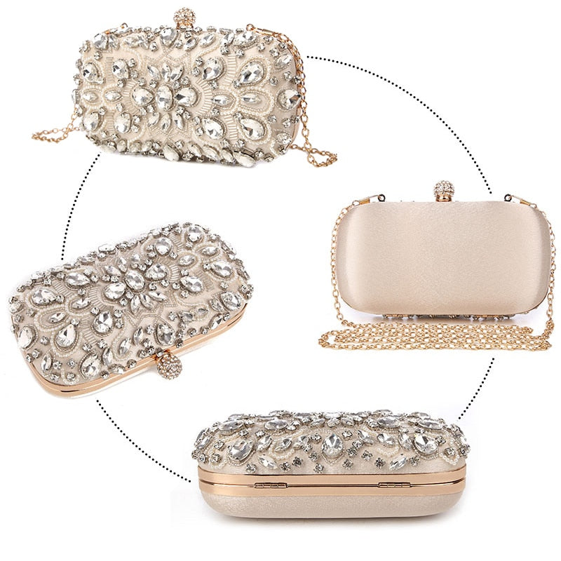 Buy Rhinestone Pearls Beaded Clutch Online Australia at BargainTown