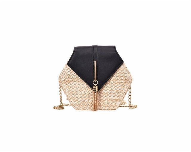 Buy Bohemian Hexagon Straw & leather Handbag Online Australia at BargainTown